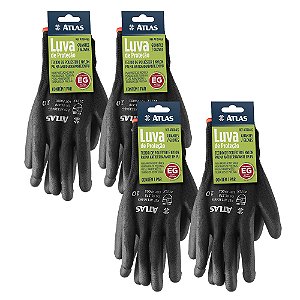 Kit 4 Luva Proteção Antiderrapante em PU Tamanho EG AT1304