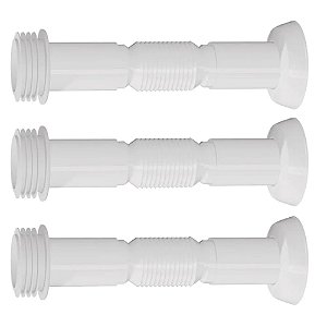 Kit 3 Tubo Ligação Flexível Canopla P/ Vaso Sanitário Branco