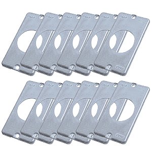 Kit 12 Tampa Condulete 1 Posto Tomada Redonda 3/4' Alumínio