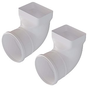 Kit 2 Joelho Cotovelo 90º P/ Calha Pluvial Quadrado 100mm