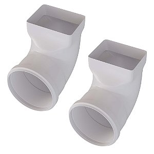 Kit 2 Joelho Cotovelo 90º P/ Calha Pluvial Quadrado 75mm