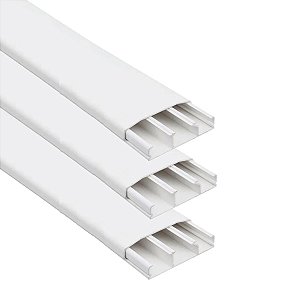 Kit 3 Canaleta 3 Divisórias 50x20 Cabos Dupla Face Branco 2m