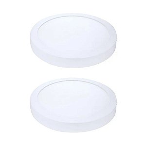 Kit 2 Painel Plafon LED Sobrepor Red Branca 6500K 24W 29cm