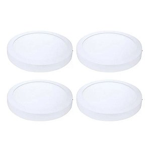 Kit 4 Painel Plafon LED Sobrepor Red Branca 6500K 24W 29cm