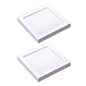 Kit 2 Painel LED Sobrepor Quad Luz Neutra 4000K 12W 17cm
