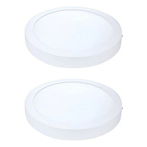 Kit 2 Painel LED Sobrepor Red Luz Amarela 3000K 18W 22cm