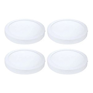 Kit 4 Painel LED Sobrepor Red Luz Amarela 3000K 18W 22cm