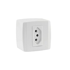Tomada Sobrepor Externa 10A 2P+T 250V Branco ilumi