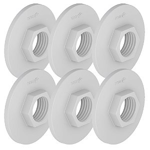 Kit 6 Flange Roscável Com Sextavado Sem Furo PVC 2'' Tigre