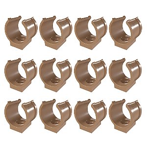 Kit 12 Abraçadeira Impacto Cano Tubo 1'' PVC Marrom Estrela