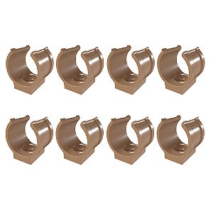 Kit 8 Abraçadeira Impacto Cano Tubo 1'' PVC Marrom Estrela