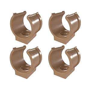 Kit 4 Abraçadeira Impacto Cano Tubo 1'' PVC Marrom Estrela