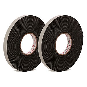 Kit 2 Fita Adesiva De Espuma P Vedação Preta 19mm x 5m Adere
