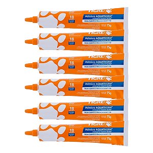 Kit 6 Adesivo Plástico Cola Aquatherm CPVC Bisnaga 75g Tigre