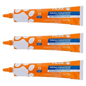 Kit 3 Adesivo Plástico Cola Aquatherm CPVC Bisnaga 75g Tigre
