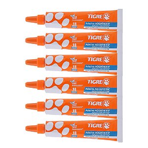 Kit 6 Adesivo Plástico Cola Aquatherm CPVC Bisnaga 17g Tigre