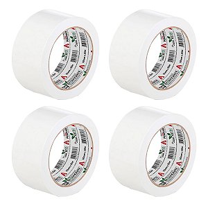 Kit 4 Fita Dupla Face Papel Branca Uso Geral 50mm x30m Adere