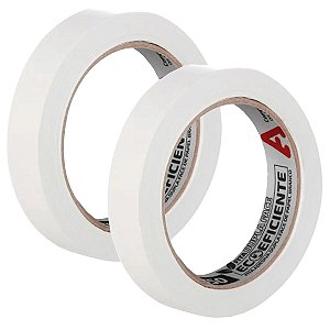 Kit 2 Fita Dupla Face Papel Branca Uso Geral 25mm x30m Adere