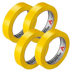 Kit 4 Fita Crepe Pintura Automotiva Amarela 24mm x 40m Adere