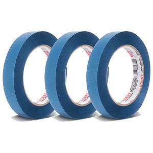 Kit 3 Fita Crepe Pintura Imobiliária Obra Azul 24mm x 50m