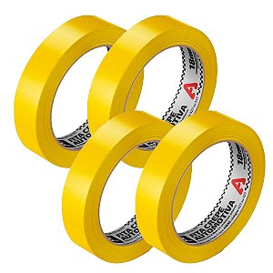 Kit 4 Fita Crepe Pintura Automotiva Amarela 18mm x 40m Adere