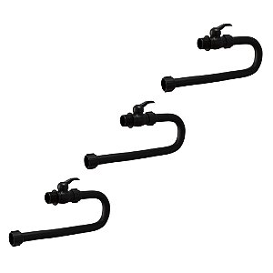 Kit 3 Engate Flexível Registro PVC 1/2''X50cm Preto Estrela