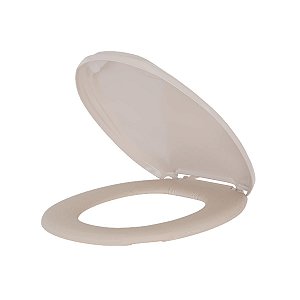 Assento Sanitário Tampa Oval Soft Soprado Bege Estrela