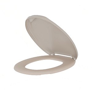 Assento Sanitário Tampa Oval Confort Almofadado Bege Estrela