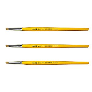 Kit 3 Pincel Redondo Pitua Cerda Natural 803 Nº02 Tigre