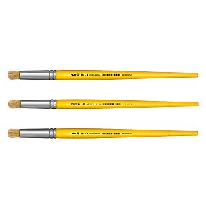 Kit 3 Pincel Redondo Pitua Cerda Natural 803 Nº04 Tigre