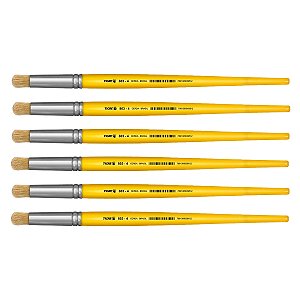 Kit 6 Pincel Redondo Pitua Cerda Natural 803 Nº04 Tigre