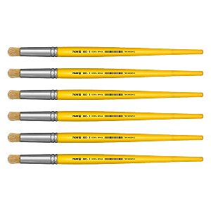 Kit 6 Pincel Redondo Pitua Cerda Natural 803 Nº08 Tigre