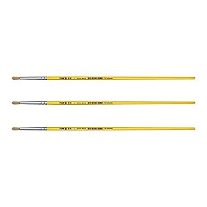 Kit 3 Pincel Redondo Cerda Natural Cabo Longo 816 Nº04 Tigre