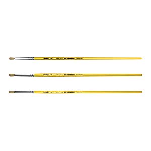 Kit 3 Pincel Redondo Cerda Natural Cabo Longo 816 Nº08 Tigre