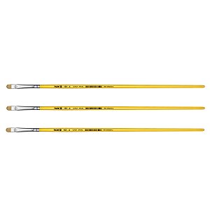 Kit 3 Pincel Chato Lixado Filbert Língua Gato 151 Nº04 Tigre