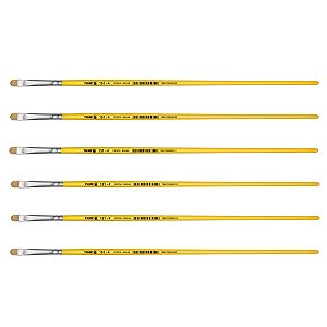 Kit 6 Pincel Chato Lixado Filbert Língua Gato 151 Nº04 Tigre