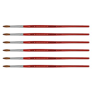 Kit 6 Pincel Redondo Pelo Orelha de Boi Curto 165 Nº10 Tigre