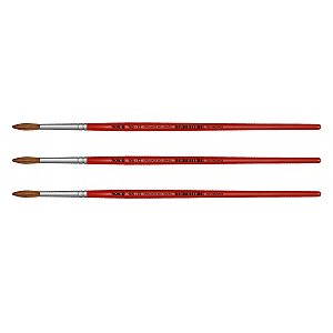 Kit 3 Pincel Redondo Pelo Orelha de Boi Curto 165 Nº12 Tigre