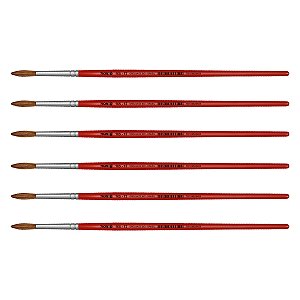 Kit 6 Pincel Redondo Pelo Orelha de Boi Curto 165 Nº12 Tigre