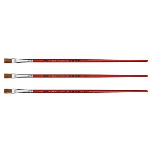 Kit 3 Pincel Chato Reto Pelo Orelha de Boi 181 Nº08 Tigre