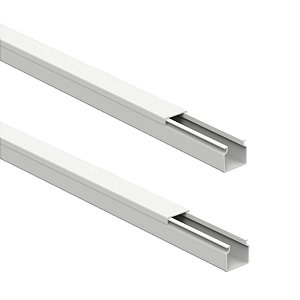 Kit 4mts Canaleta Fechada Painel Elétrico Fio 20x20 Branca