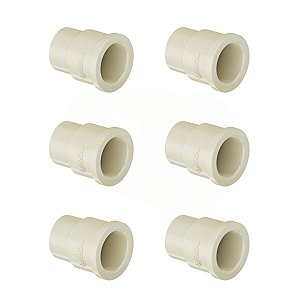 Kit 6 Luva Transição Soldável Aquatherm CPVC 22x25mm Tigre