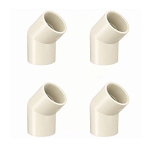 Kit 4 Joelho Cotovelo 45º Conexão Aquatherm CPVC 22mm Tigre