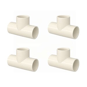 Kit 4 Tê Tee Conexão Soldável 90º Aquatherm CPVC 22mm Tigre