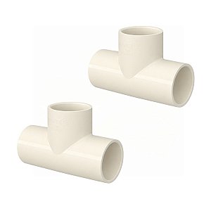 Kit 2 Tê Tee Conexão Soldável 90º Aquatherm CPVC 22mm Tigre