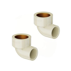 Kit 2 Joelho 90º Transição Aquatherm CPVC 22mm X 1/2'' Tigre