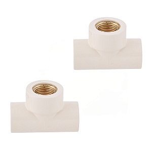 Kit 2 Tê Transição Fêmea 90º Aquatherm 22mm X 1/2'' Tigre