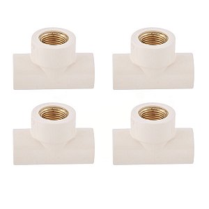 Kit 4 Tê Transição Fêmea 90º Aquatherm 22mm X 1/2'' Tigre