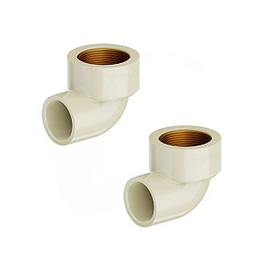Kit 2 Joelho 90º Transição Aquatherm CPVC 22mm X 3/4'' Tigre