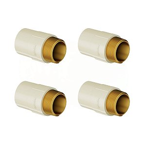 Kit 4 Conector Macho Transição Aquatherm 22mm X 3/4'' Tigre